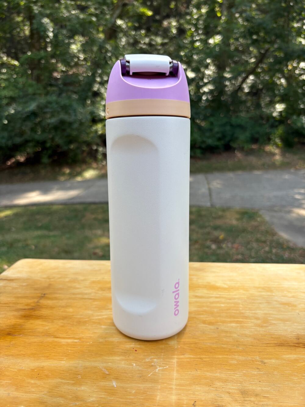 Owala FreeSip 24oz Insulated Water Bottle Sandy Shores White Purple Peach